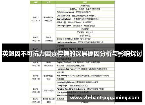 英超因不可抗力因素停摆的深层原因分析与影响探讨
