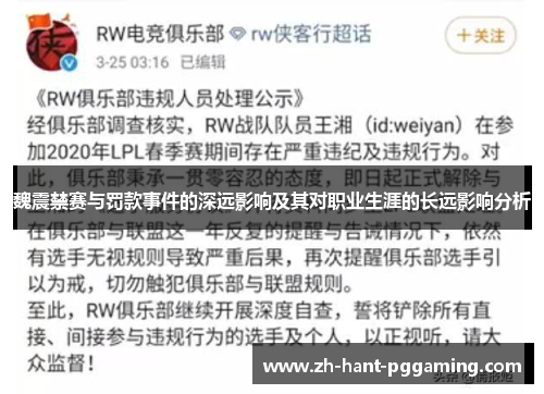 魏震禁赛与罚款事件的深远影响及其对职业生涯的长远影响分析